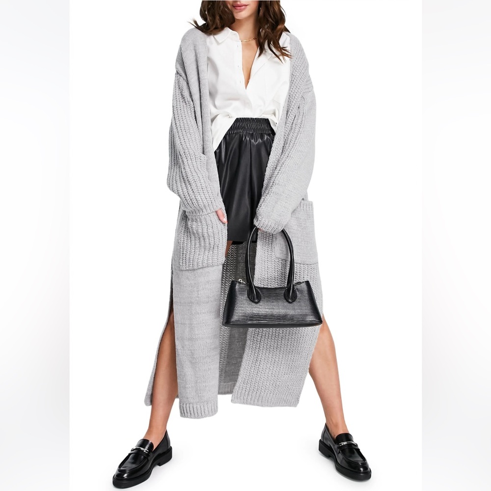 Topshop Mixed Stitch Longline Cardigan S